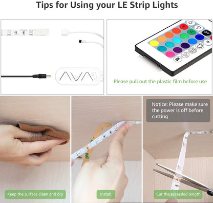 LE Smart LED Strip 5M Musik Sync,RGB 150 LEDs, LED Streifen Wifi, Wlan LED Band, Superhell Selbstklebend Lichtband, nur 2.4GHz Lichterkette mit Fernbedienung, Kompatibel mit Alexa, App, Google Home