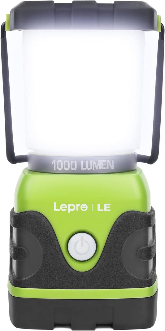 LE LED Campinglampe, Ultra Hell 1000 Lumen, 4 LeuchtmodiI Dimmbar Suchscheinwerfer, Batteriebetrieben Notfallleuchte für Stromausfällen, Wandern, Notfall, Ausfälle und so weiter, 1 Stück