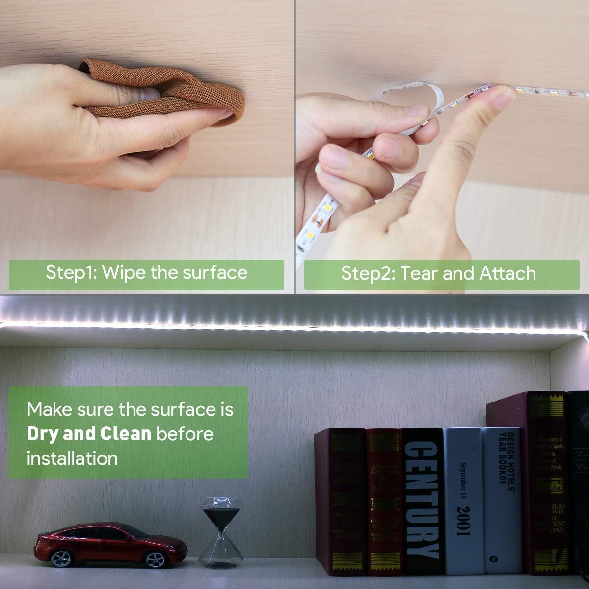 Lepro LED Strip Kaltweiß, 10M(5M*2) LED Streifen 12V Selbstklebend, Band jeder mit 300 Stück 2835 LEDs 2300 Lumen, 6000K Dimmbar Leiste, Kaltweiss DIY Lichtband für Innen Heim Deko, kein Netzteil