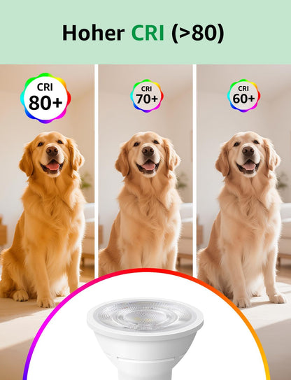 Lepro GU10 LED Neutralweiß 2W Lampe, 4000K, 360 Lumen, 38° Abstrahlwinkel, Nicht dimmbar Reflektorlampe, Energiesparendes GU10 LED Leuchtmittel für Wohnzimmer, Küche, Schlafzimmer, 4 Stück