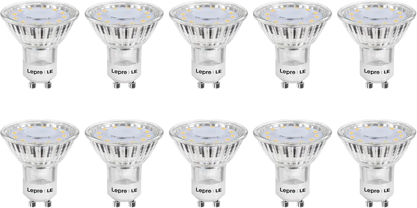 Lepro GU10 LED Lampe, 3W 250 Lumen LED Leuchtmittel, 2700 Kelvin Warmweiß ersetzt 35W Halogenlampen, 100 Grad Abstrahlwinkel, 10er Pack