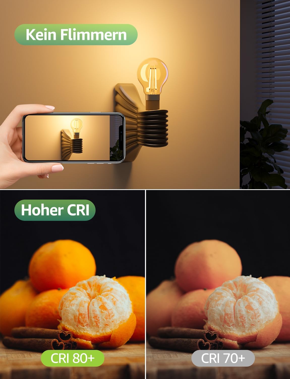 Lepro Energieklasse A E14 LED warmweiss Lampe 2.2W 470 Lumen P45 2700K Warmweiß LED Glühbirne,entspricht 40W Glühlampe,300° Abstrahlwinkel Nicht Dimmbar Energiesparlampe, 2er-Pack