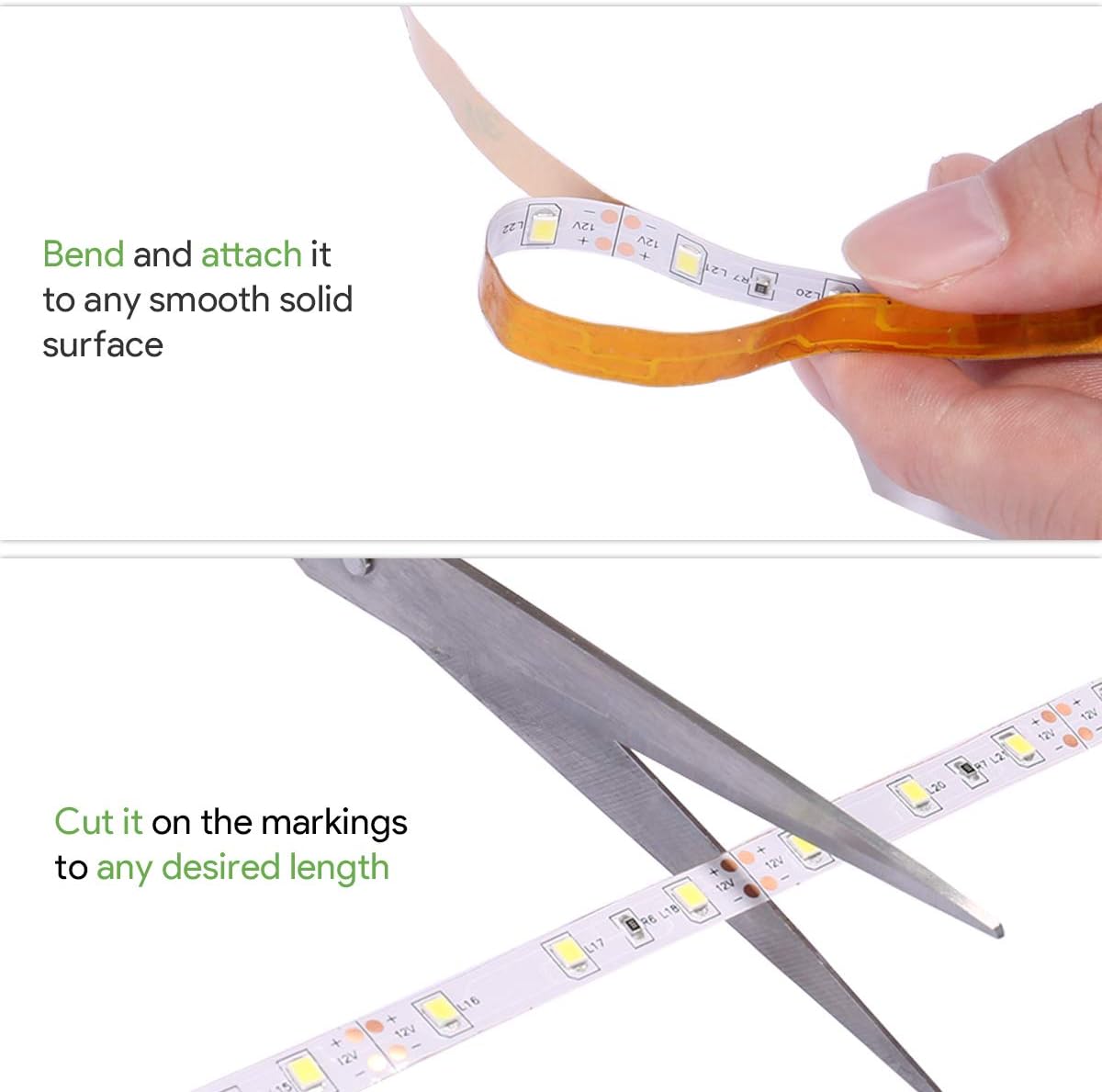 Lepro LED Strip Kaltweiß, 10M(5M*2) LED Streifen 12V Selbstklebend, Band jeder mit 300 Stück 2835 LEDs 2300 Lumen, 6000K Dimmbar Leiste, Kaltweiss DIY Lichtband für Innen Heim Deko, kein Netzteil