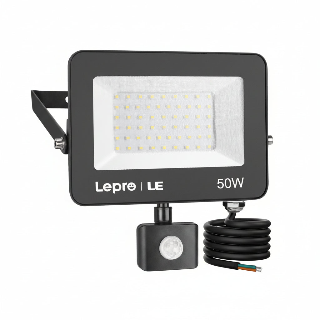 Lepro 50W LED Strahler mit Bewegungsmelder Außen, 4200LM Außenstrahler 5000K Kaltweiß Superhell Scheinwerfer, IP54 Wasserdicht Fluter, Ideale Aussenleuchte für Garten, Innenhöfe, Garage, Haus, Hotel