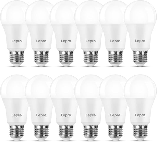 Lepro 13.5W E27 LED Warmweiss, ersetzt 100W Halogenlampe, 1521 Lumen Glühbirne E27, 2700K Warmweiß A60 LED Birne, 200° Energiesparlampe, Nicht Dimmbar, 12 Stück [Energieklasse E]