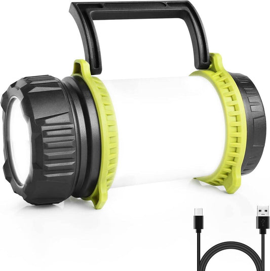 LE LED Handscheinwerfer, Dimmbare Campinglampe, Wiederaufladbare Superhell 500lm CREE LED Handlampe, mit Warnlicht, Geeignet für Camping, Angeln, Abenteuer, Wandern, Notfall usw.