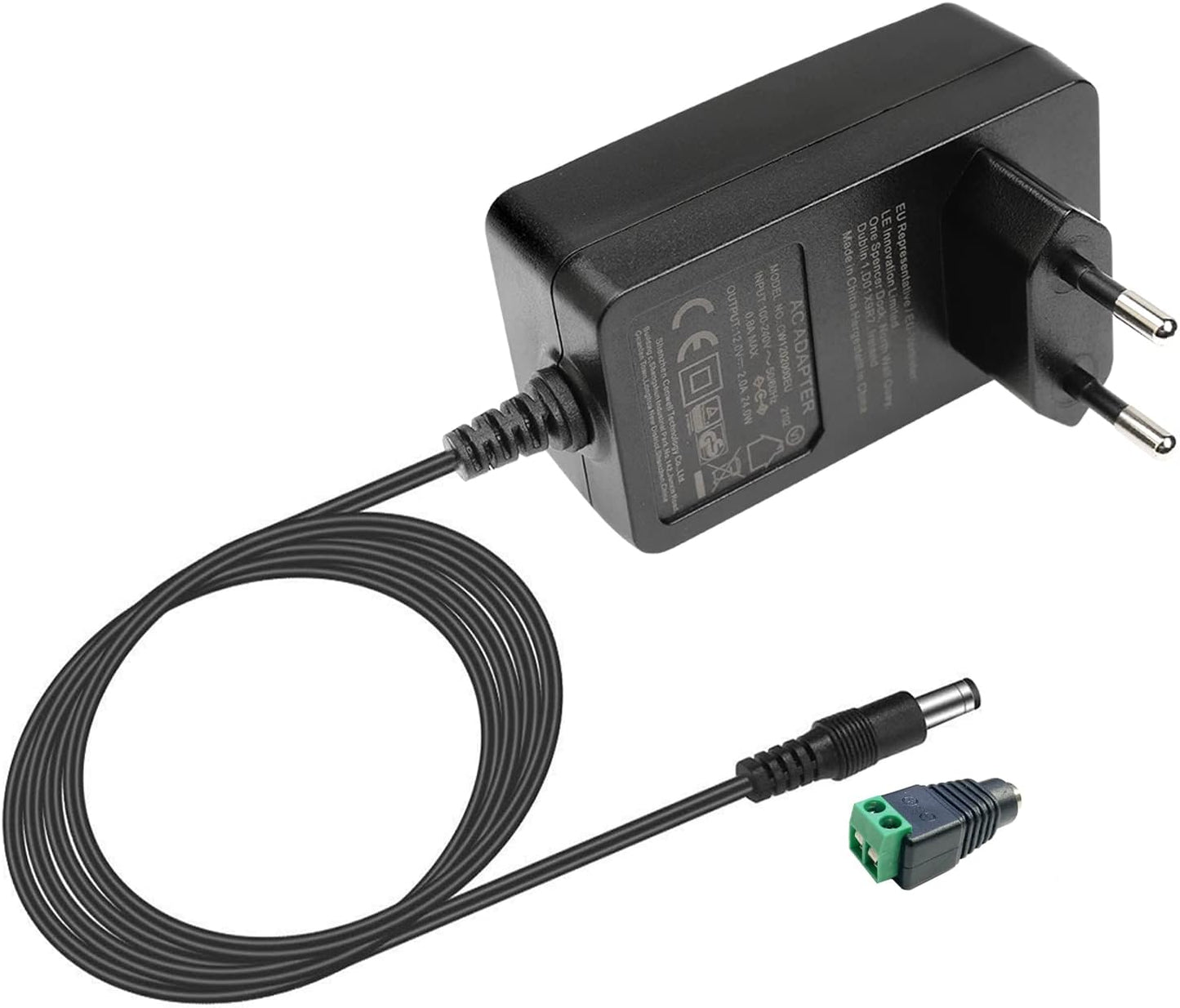 LE LED Trafo 12V Netzteil DC, LED Strip EU Stecker 12 Volt 2A Adapter Power Supply für SMD 3528/5050 LED Streifen, AC 100-240 Netzadapter, 24W Maximal Steckernetzteil, Transformator Strom für Band