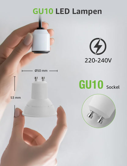 Lepro GU10 LED Neutralweiß 6W Lampe, 4000K Neutralweiß, 630 Lumen, 38° Abstrahlwinkel, Nicht dimmbar Reflektorlampe, Energiesparendes GU10 LED Leuchtmittel für Büro, Küche, Flur, 4 Stück