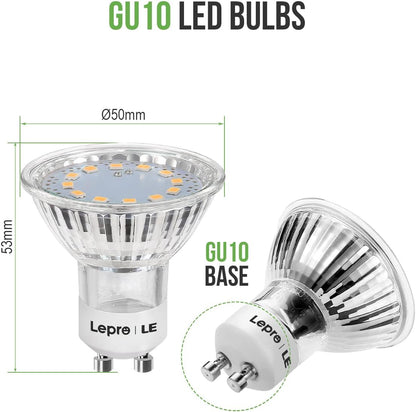Lepro GU10 LED Lampe, 3W 250 Lumen LED Leuchtmittel, 2700 Kelvin Warmweiß, 100 Grad Abstrahlwinkel, 5er Pack