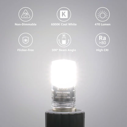 Lepro G9 LED Lampe, 3.8W 470 Lumen G9 Glühbirne, Kein Flackern und 6000k Kaltweiß G9 LED Leuchtmittel Birne Ersatz 40W G9 Halogenlampe, 300° Abstrahlwinkel, Nicht Dimmbar 5er Pack