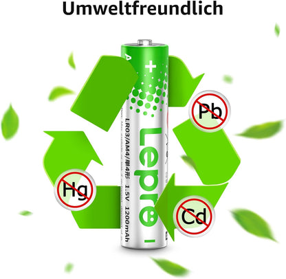 Lepro AAA Batterien, 48 Stück, Alkaline Batterie AAA mit 1.5V - Langlebig, Leistungsstark & Auslaufsicher, Ideal für Fernbedienungen, Spielzeug, Uhren, Taschenlampe UVM