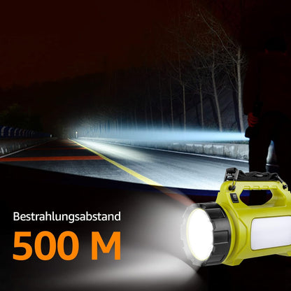 LE LED Handscheinwerfer, Taschenlampe Aufladbar CREE Akku Handlampe & Handstrahler mit Powerbank, 10W 1000 Lumen Campinglampe inkl. 3 Lichtmodi 2 Helligkeitsstufen, USB-Kabel für Notfall Camping usw.
