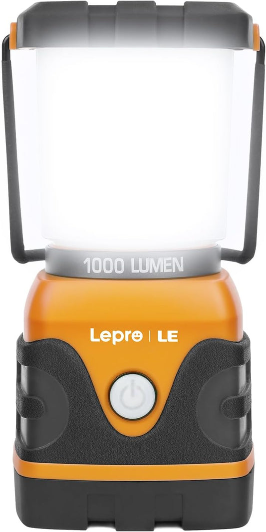 LE LED Campinglampe, Ultra Hell 1000 Lumen, 4 LeuchtmodiI Dimmbar Suchscheinwerfer, Batteriebetrieben Notfallleuchte f¨¹r Stromausf?llen, Wandern, Notfall, Ausf?lle und so weiter, 1 St¨¹ck, Orange