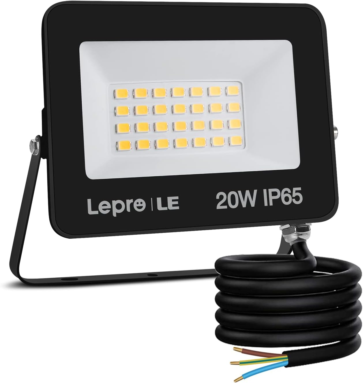 Lepro LED Strahler Außen 20W, LED Fluter  Superhell 1700LM, LED Außenstrahler 5000K Kaltweiß IP65 Wasserfest Aussenstrahler, Aussenlampe für Hinterhof, Auffahrt, Türen, Garage, Flur, Garten [Energieklasse F]