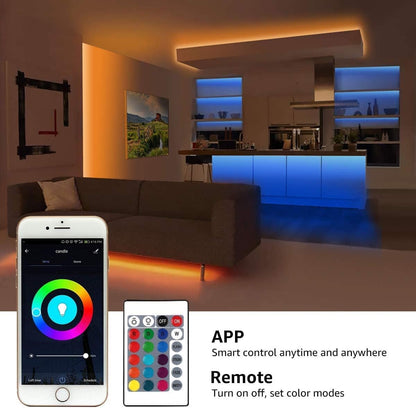 LE LED Strip Smart 5M Wasserdicht, RGB 150 LEDs, 5050 SMD Wifi LED Streifen, 12V, Selbstklebend LED Lichterkette, Flexibel LED Band, LED Leiste, LED Lichtband IP65, Netzteil und Controller enthalten