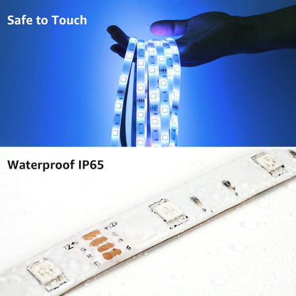 Lepro Smart LED Strip 5M Outdoor, RGB Dimmbar 150 LEDs, Smart LED Streifen Wifi, Wlan LED Band IP65 Wasserdicht, Superhell Selbstklebend Lichtband, Lichterkette Kompatibel mit Alexa, Google Home