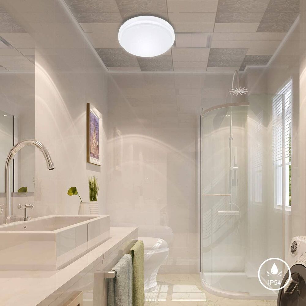 Lepro 24W LED Deckenlampe, LED Deckenleuchte IP54 Wasserfest, 4000K 2200LM Badezimmer Lampe, Rund Badlampe Decke, ideal für Bad Schlafzimmer Flur Küche Wohnzimmer, Neutralweiß, Ø26.5cm