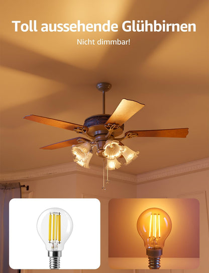 Lepro Energieklasse A E14 LED warmweiss Lampe 2.2W 470 Lumen P45 2700K Warmweiß LED Glühbirne,entspricht 40W Glühlampe,300° Abstrahlwinkel Nicht Dimmbar Energiesparlampe, 4er-Pack