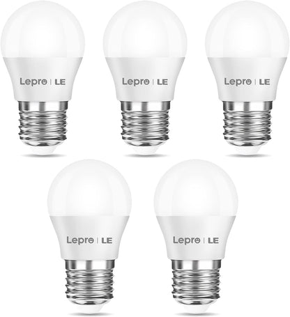 Lepro E27 LED Warmweiss Glühbirne, 2.5 Watt G45 LED Lampe E27, ersetzt 25W Halogenlampe, 250 Lumen Leuchtmittel, 2700 Kelvin Warmweiß, 180° Abstrahlwinkel Energiesparlampe, 5 Stück