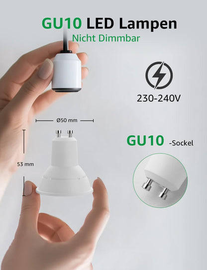 Lepro GU10 LED Neutralweiß 2W Lampe, 4000K, 360 Lumen, 38° Abstrahlwinkel, Nicht dimmbar Reflektorlampe, Energiesparendes GU10 LED Leuchtmittel für Wohnzimmer, Küche, Schlafzimmer, 2 Stück