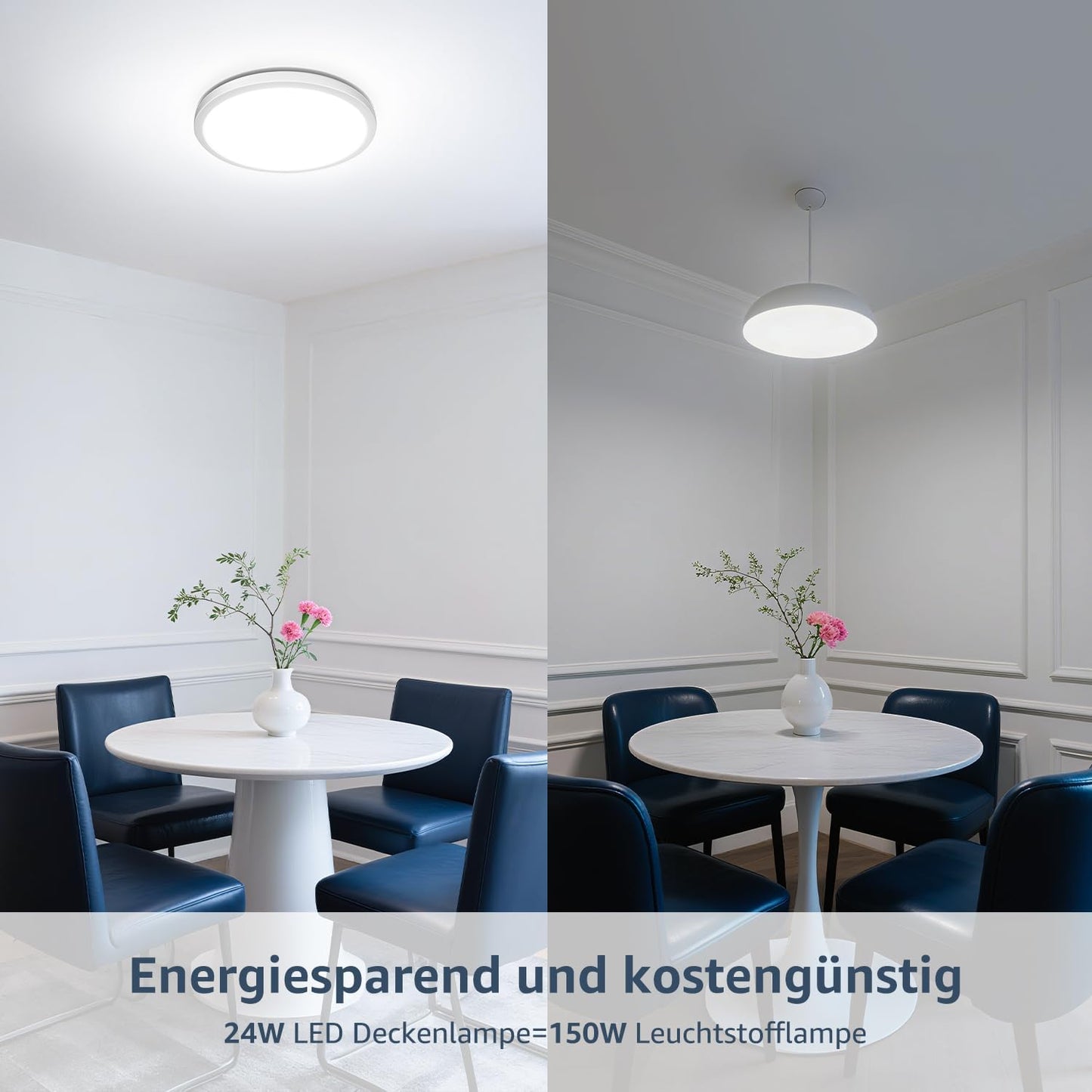 Lepro Deckenlampe 24W, IP44 Wasserfest Deckenleuchte，5000K 2400LM Badezimmer Lampe, Kaltweiß Deckenleuchte Badezimmer, ideal Badezimmerlampe Decke für Bad Schlafzimmer Flur Küche Wohnzimmer, Ø29.3cm