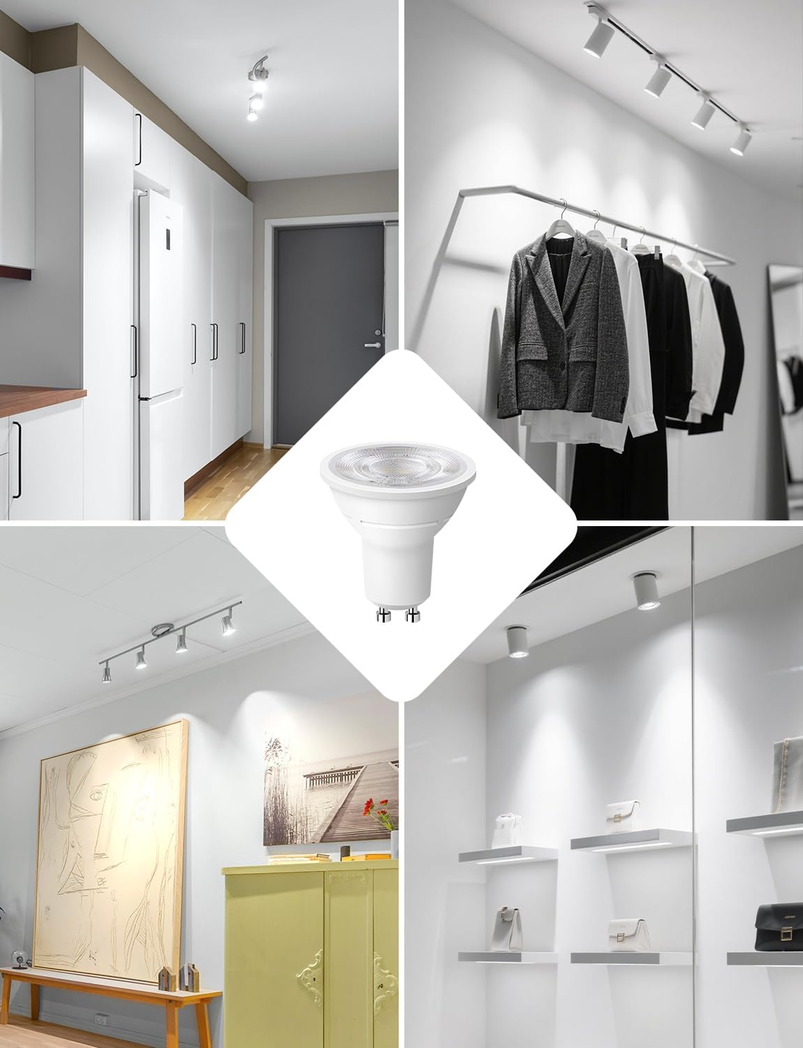 Lepro GU10 LED Neutralweiß 2W Lampe, 4000K, 360 Lumen, 38° Abstrahlwinkel, Nicht dimmbar Reflektorlampe, Energiesparendes GU10 LED Leuchtmittel für Wohnzimmer, Küche, Schlafzimmer, 4 Stück