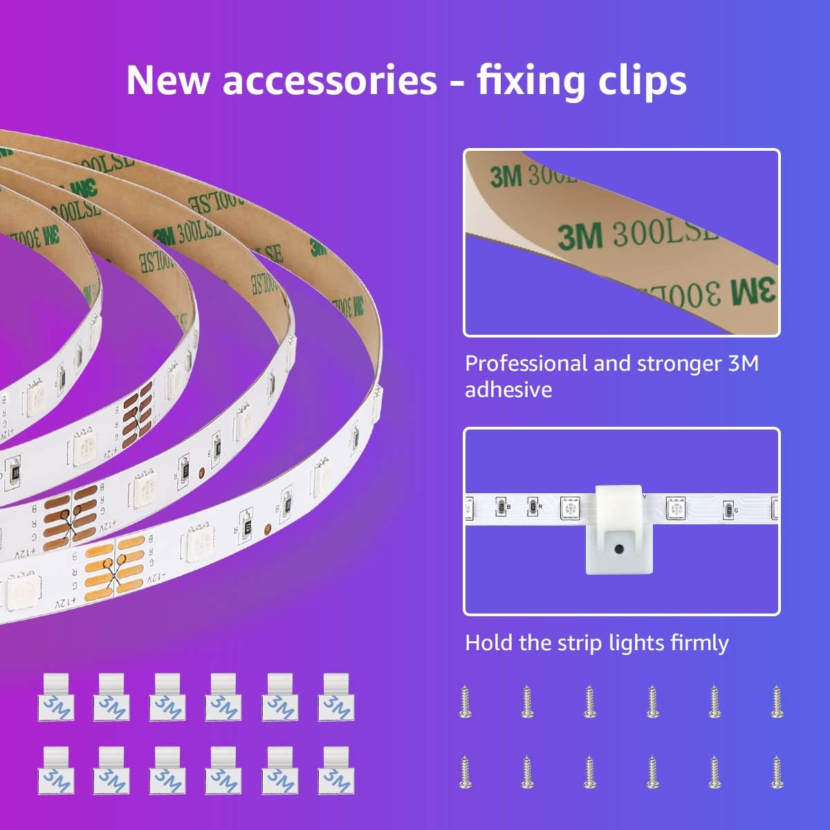 Lepro LED Strip 20M(2x10M) RGB Set, 5050 SMD 600 LEDs Streifen, 12V, LED Band Selbstklebend, Flexibel LED Lichtband, LED Lichterkette IP20, LED Leiste Kette Dimmbar, Netzteil und Controller enthalten