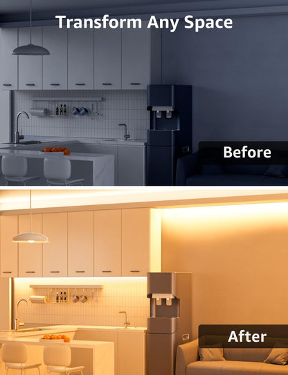 Lepro LED Strip 10M Warmweiss, LED Streifen Warmweiß 3000K Dimmbar, 2835 LED Band Selbstklebend 420 LEDs, Superhell LED Lichtband Leiste mit Netzteil, Lichterkette Kette für Innen Küche Heim Deko