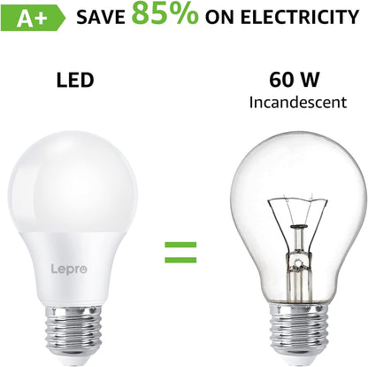 Lepro E27 LED Kaltweiss Glühbirne, 8.5 Watt 806 Lumen LED Lampe E27, ersetzt 60W Birne, A60 Leuchtmittel, 6500 Kelvin Kaltweiß LED Glühlampen, 160° Abstrahlwinkel Energiesparlampe, 6 Stück