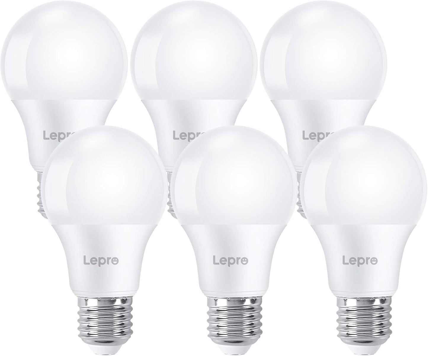 Lepro E27 LED Kaltweiss Glühbirne, 8.5 Watt 806 Lumen LED Lampe E27, ersetzt 60W Birne, A60 Leuchtmittel, 6500 Kelvin Kaltweiß LED Glühlampen, 160° Abstrahlwinkel Energiesparlampe, 6 Stück