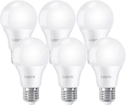 Lepro E27 LED Kaltweiss Glühbirne, 8.5 Watt 806 Lumen LED Lampe E27, ersetzt 60W Birne, A60 Leuchtmittel, 6500 Kelvin Kaltweiß LED Glühlampen, 160° Abstrahlwinkel Energiesparlampe, 6 Stück
