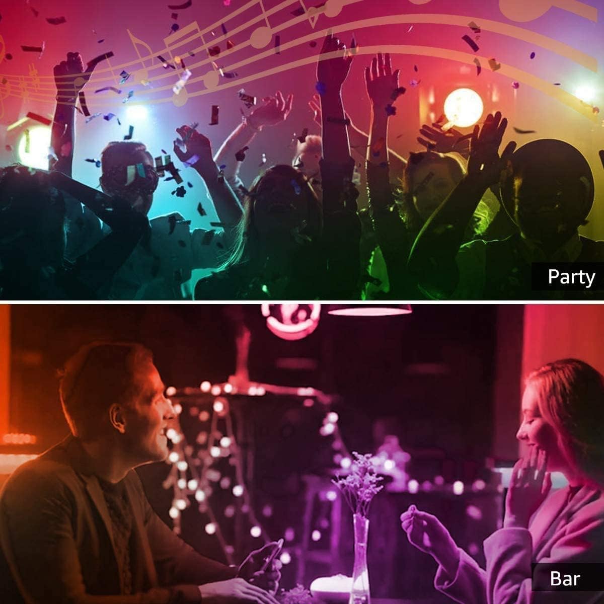 LE Smart LED Strip 10M, 2x5M, Musik Sync, RGB 300 LEDs, Wifi LED Streifen, Superhell 5050 Selbstklebend Lichtband Wlan, Lichterkette mit Fernbedienung, Kompatibel mit Alexa, App, Google Home