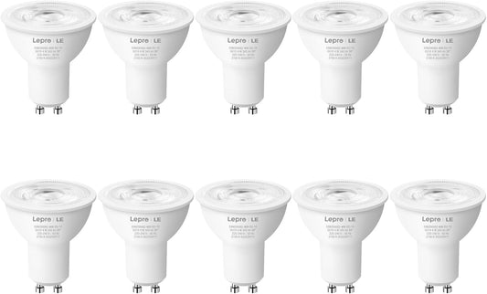 Lepro GU10 LED Lampe, 4W 345 Lumen 38° LED Leuchtmittel, 2700 Kelvin Warmweiß Energiesparlampe ersetzt 50W Halogenlampen, 38 Grad Abstrahlwinkel Glühbirnen, 10 Stück