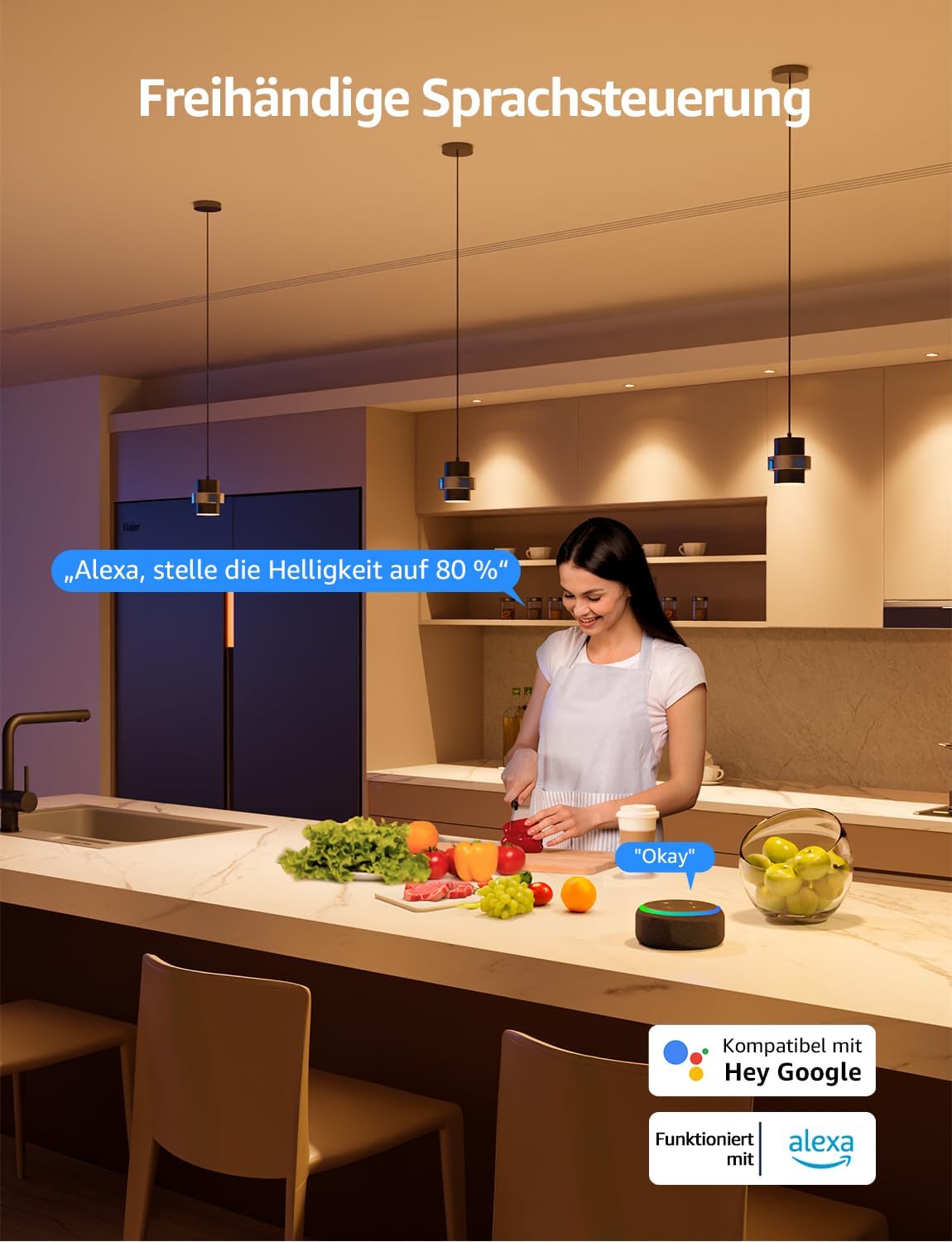 Lepro BG1 Smarte AI GU10 LED Lampe - RGBCW Farbwechsel & Dimmbar, Musik-Sync, Sprachsteuerung WLAN Alexa Glühbirne, Kompatibel mit Alexa & Google Assistant