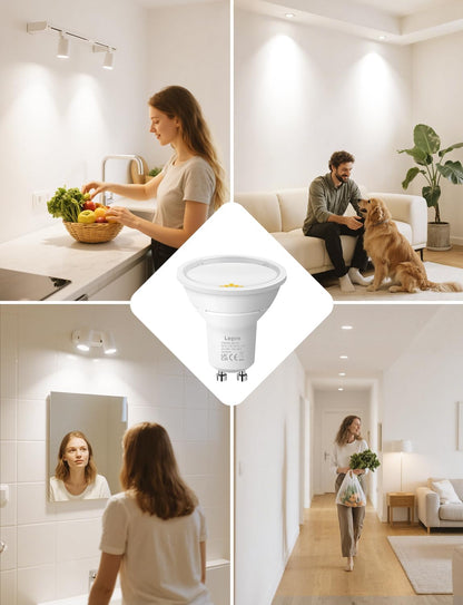 Lepro Energieklasse A GU10 LED Neutralwei? Lampe, 3.3W 4000K 590lm, Nicht Dimmbar Leuchtmittel, Energiesparendes GU 10 LED Spot, 100¡ã Abstrahlwinkel f¨¹r K¨¹che, Badezimmer, Arbeitsfl?che, 5 St¨¹ck
