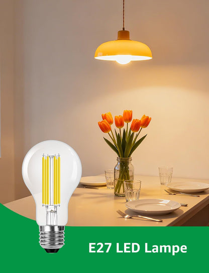 Lepro Energieklasse A E27 LED Warmweiss, 7.2W 1521 Lumen Glühbirne E27, Nicht Dimmbar, A60 Led Birne, 2700 Kelvin Warmweiß, 300° Abstrahlwinkel Energiesparlampe, ersetzt 100W Leuchtmittel, 4 Stück