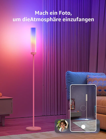 Lepro O1 AI Smart Stehlampe Wohnzimmer 2300LM, Stehlampe Dimmbar 22W RGBCCT, Sprachsteuerung/Musik Sync/DIY, Personalisierter KI-Lichtdesigner, Kompatibel mit Alexa/Google, WiFi & Bluetooth