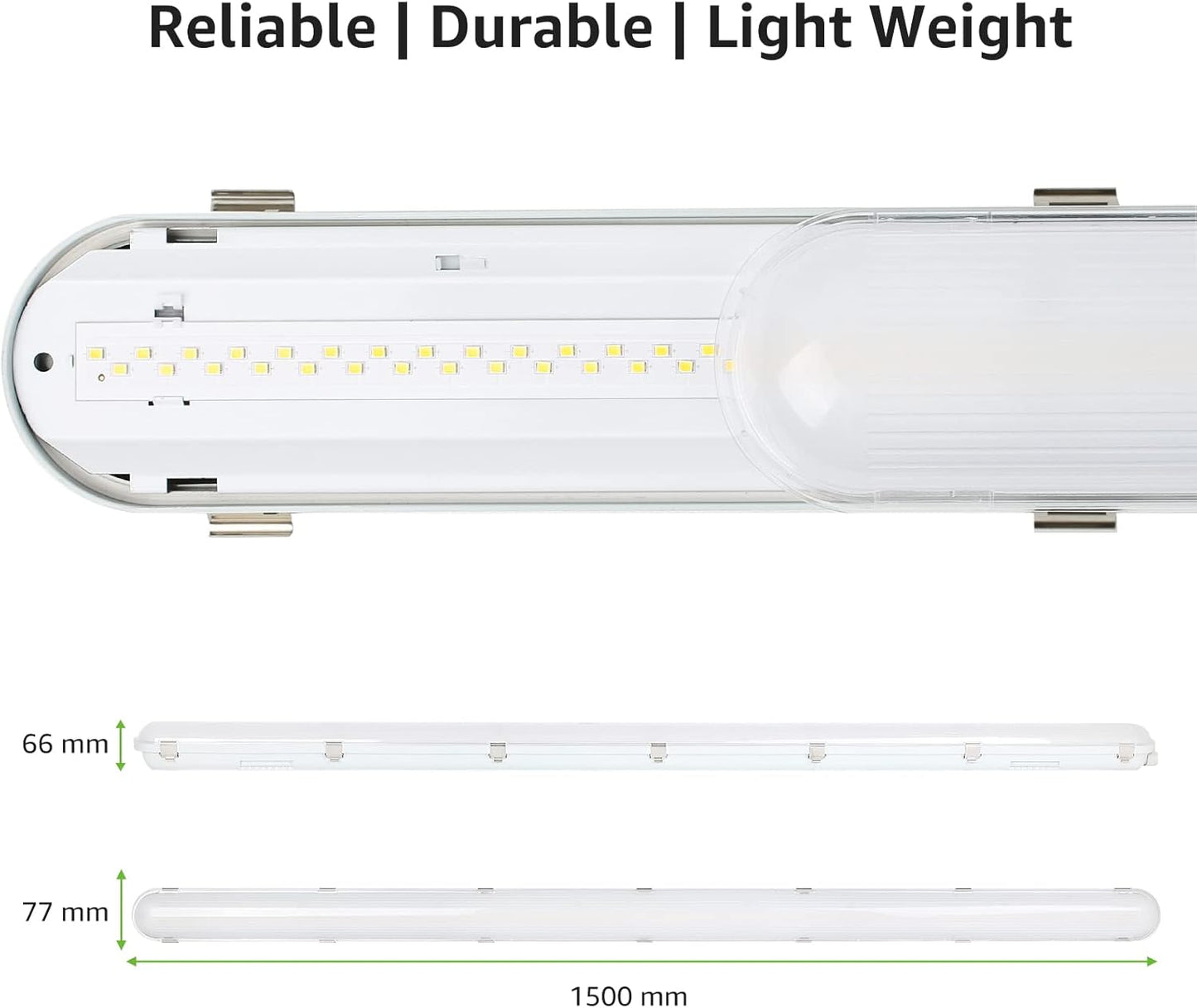 4x LED Feuchtraumleuchte 150cm, 48W 7,200lm Superhell LED Wannenleuchten, LED Feuchtraum Leuchte Neutralweiß 4000K IP65 , Wasserfest Kellerleuchte im Reihenschaltung, Werkstattleuchte, Garage