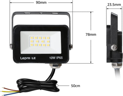 Lepro LED Strahler 10W, LED Strahler Außen [2 Stücke] 850LM Superhell Außenstrahler IP65 Wasserdicht LED Scheinwerfer 5000K Kaltweiß Flutlicht, Außenlampe für Garten, Innenhöfe, Garage, Hotel