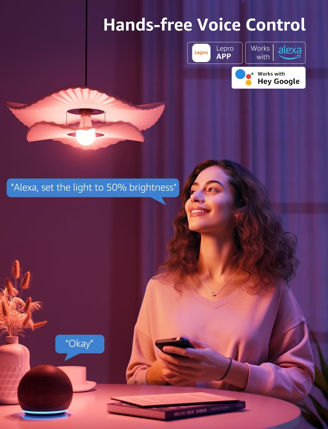 Lepro 9W E27 LED Lampe, Bluetooth APP-Steuerung Dimmbar RGBCW Birne, RGB & Warmwei?, 16 Farben, entspricht 60 W, 2700K bis Kaltwei? Kelvin LED Leuchtmittel, 4 St¨¹ck [Energieklasse F]
