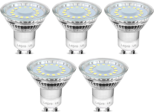 Lepro GU10 LED Lampe, 4W 325 Lumen LED Leuchtmittel, 5000 Kelvin Tageslichtweiß, 110 Grad Abstrahlwinkel Reflektorlampe, 5 Stück