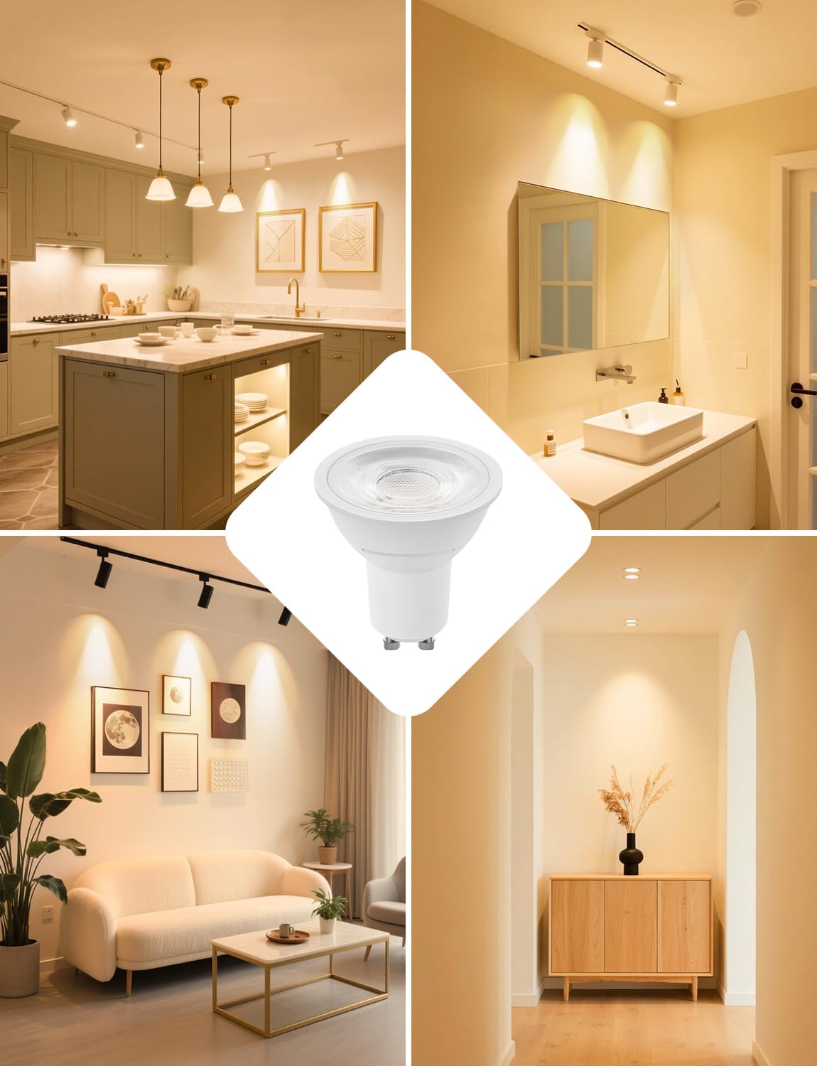 Lepro GU10 LED Warmweiss 6W Lampe, 2700K Warmweiß, 630 Lumen, 38° Abstrahlwinkel, Nicht dimmbar Reflektorlampe, Energiesparendes GU10 LED Leuchtmittel für Wohnzimmer, Küche, Schlafzimmer,8 Stück
