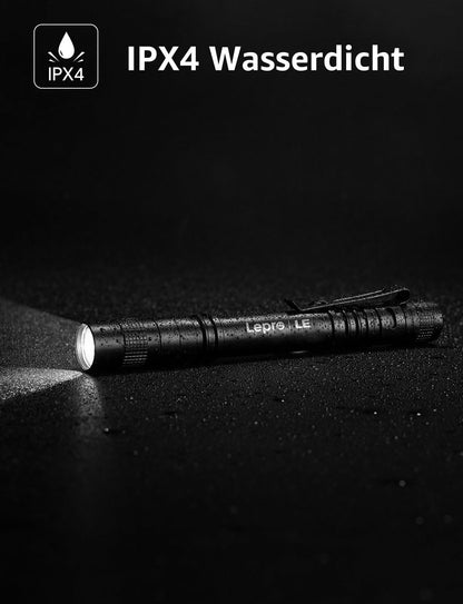 Lepro Taschenlampe, Mini LED Taschenlampe, IPX4 Wasserdicht Stiftlampe, 3 Modi Handheld Taschenlampe Klein, Stift Lampe perfekt für Inspektion, Arbeit, Reparatur (2 Stück)
