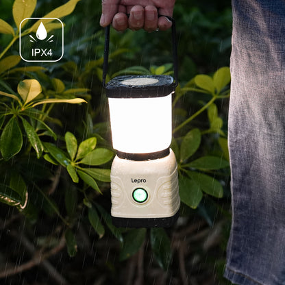 Lepro LED Camping Lampe USB wiederaufladbar, 4 Modi, 1300 Lumen, Weiß | Campinglampe mit 3600 mAh Powerbank IPX4,USB-Kabel im Lieferumfang enthalten,für Hurrikan-Notfälle,Wandern,Zuhause und mehr [Energieklasse A]