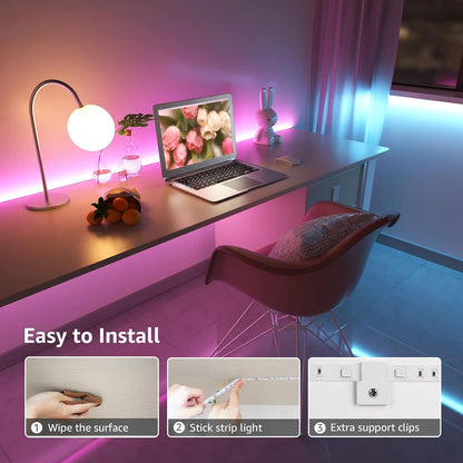 LE LED Strip 15M, LED Streifen, RGB Band, 5050 SMD 450 LEDs Stripes(2x7.5M), 12V, Selbstklebend Lichtband mit 44 Tasten Fernbedienung, Flexibel LED Leiste, LED Lichterkette für Weihnachten, Bar,TV