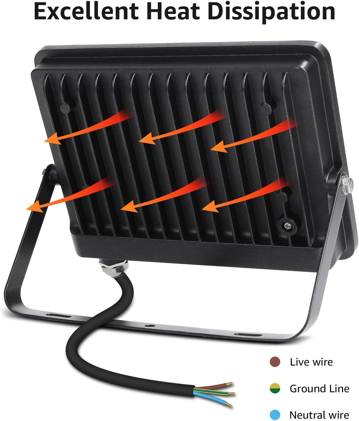 Lepro LED Strahler 50W, Außen, Superhell 4250LM Scheiwerfer, IP65 Wasserfest Fluter 5000K Kaltweiß Aussenstrahler, für Hinterhof, Auffahrt, Türen, Garage, Flur, Garten