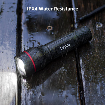 Lepro LED Taschenlampe, LE2000 Extrem Hell Klein Taschenlampen Batteriebetrieben mit 5 Modi, Zoombare Camping Handlampe, wasserdichte praktische Flashlight für Outdoor, Wandern, Angeln, Gassigehen