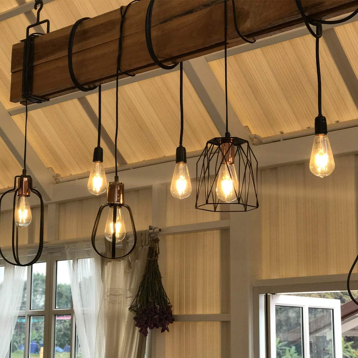 Lepro E27 LED Vintage Glühbirne, 4.8Watt 470 Lumen Birne, Ersetzt 40W ST64 Retro Lampe, 2500Kelvin Warmweiß E27 Retro Beleuchtung, 360° Led Filament, 6er Stück