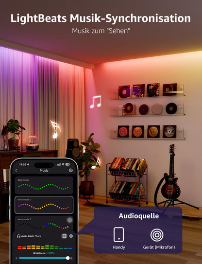 Lepro AI LED Streifen S2, 10M RGBCW LED Strip mit echtem Wei?licht, MagicColor RGBIC, Personalisierter KI-Lichtdesigner, Musik-Sync, Kompatibel mit Alexa & Google Assistant f¨¹r Gaming & Ambiente