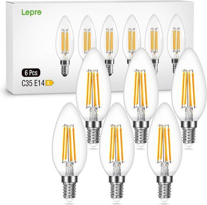 Lepro Glühbirne E14 LED Kerze, 4.5W LED, Warmweiss, 6er Pack, 470 Lume – Lepro DE